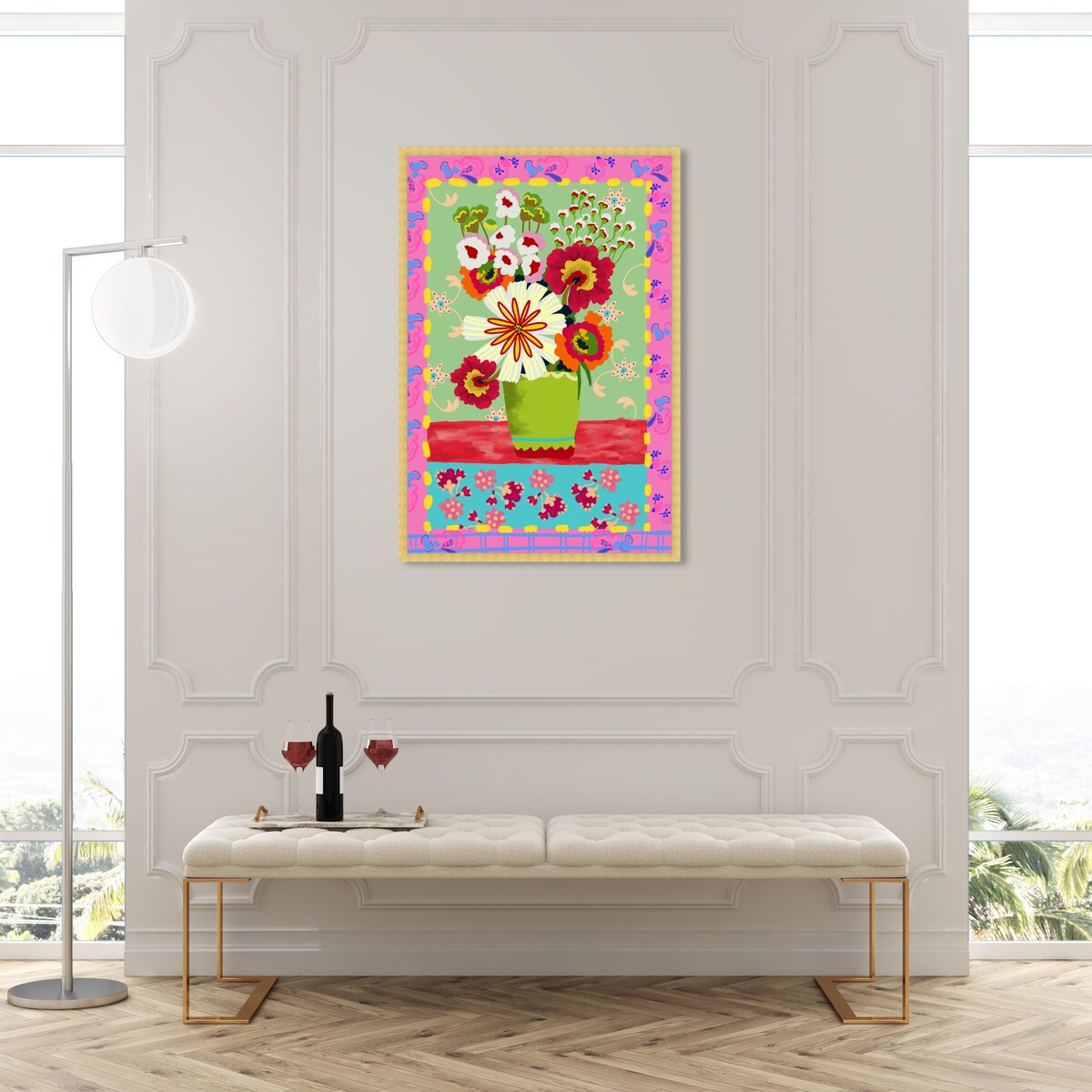 Oliver Gal 'Colorful Bright Flower Bouquet' Floral And Botanical Pink Wall Art Canvas Print