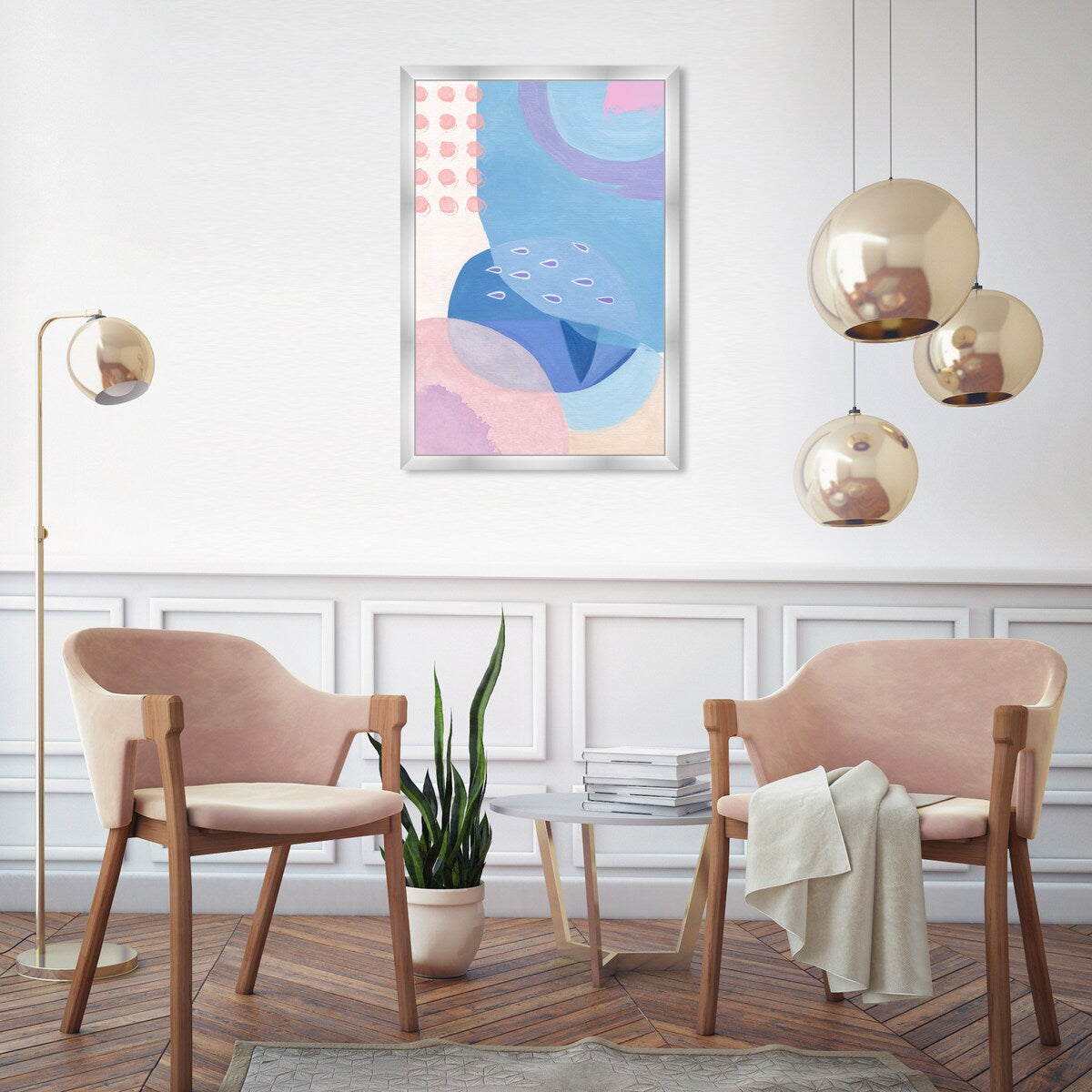 Oliver Gal 'Contemporary Baby Brush Strokes' Abstract Pink Wall Art Canvas Print