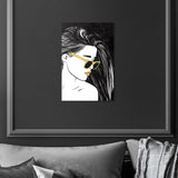 Oliver Gal 'Flowing Glam Shades' Glam Black Wall Art Canvas Print
