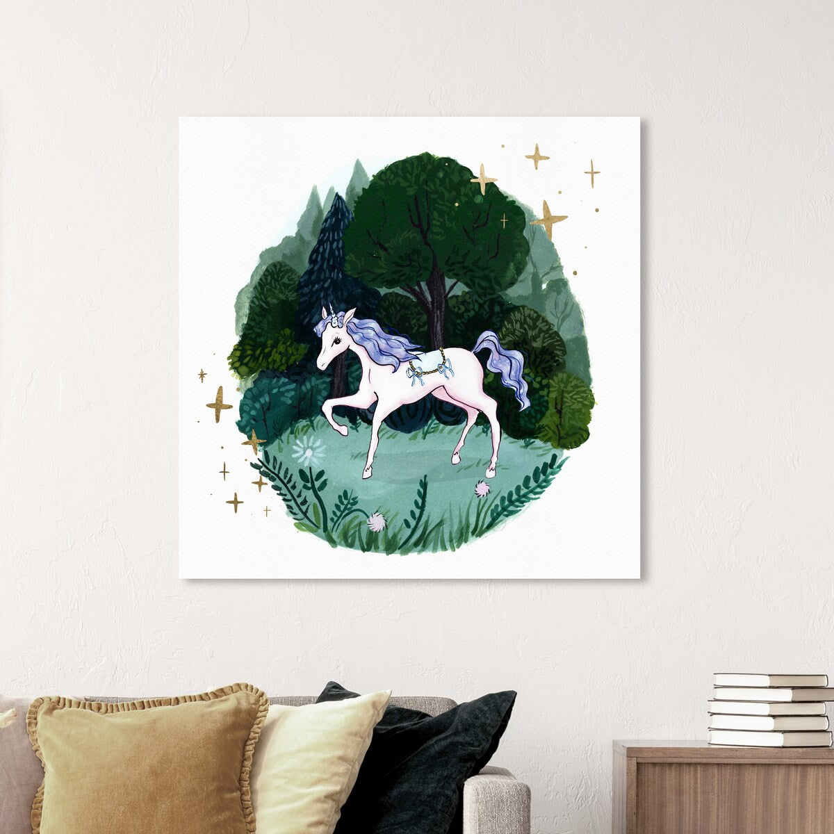 Oliver Gal 'Magical Forest' Fantasy and Sci-Fi Wall Art Canvas Print - Purple, Green