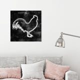 Oliver Gal 'Rooster' Animals Wall Art Canvas Print - White, Black