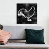 Oliver Gal 'Rooster' Animals Wall Art Canvas Print - White, Black