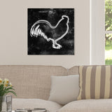 Oliver Gal 'Rooster' Animals Wall Art Canvas Print - White, Black