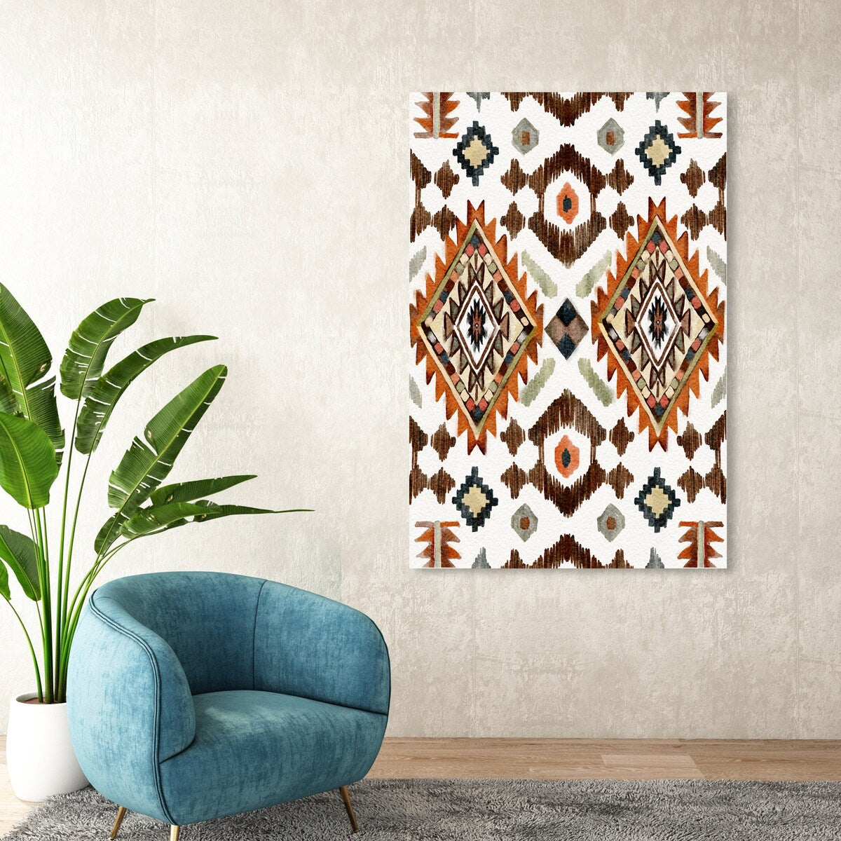 Oliver Gal 'Tribal Diamond Shape Design' Canvas Art Print