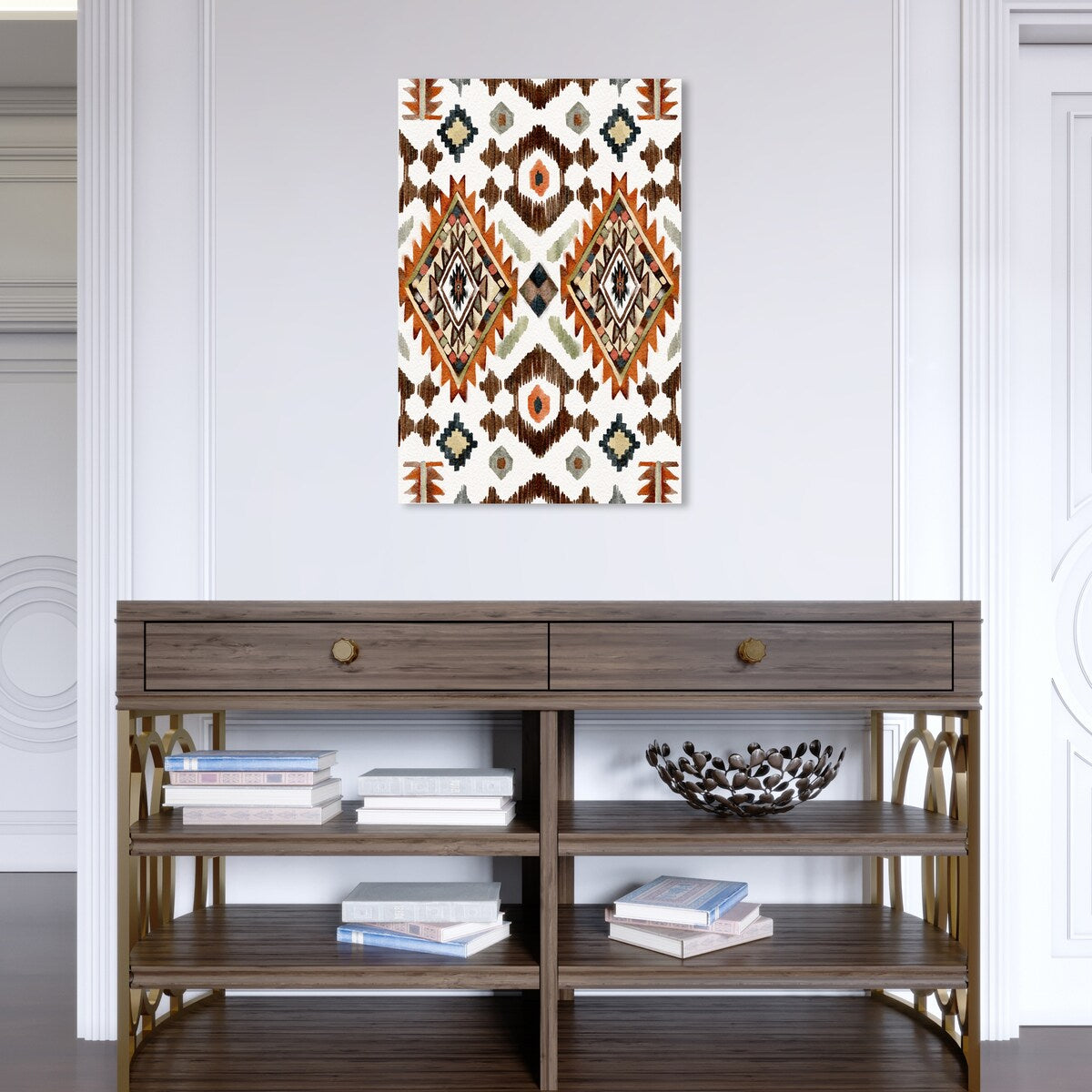 Oliver Gal 'Tribal Diamond Shape Design' Canvas Art Print