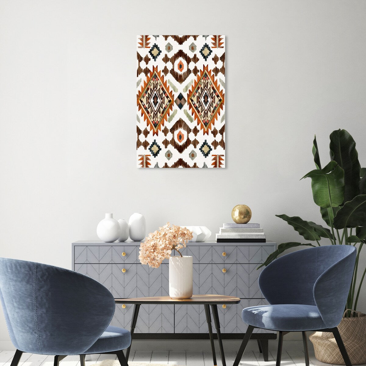 Oliver Gal 'Tribal Diamond Shape Design' Canvas Art Print