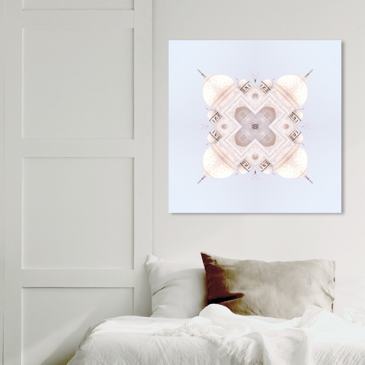 Oliver Gal 'kalei III' Architecture and Buildings Wall Art Canvas Print Asian Buildings - White, Blue