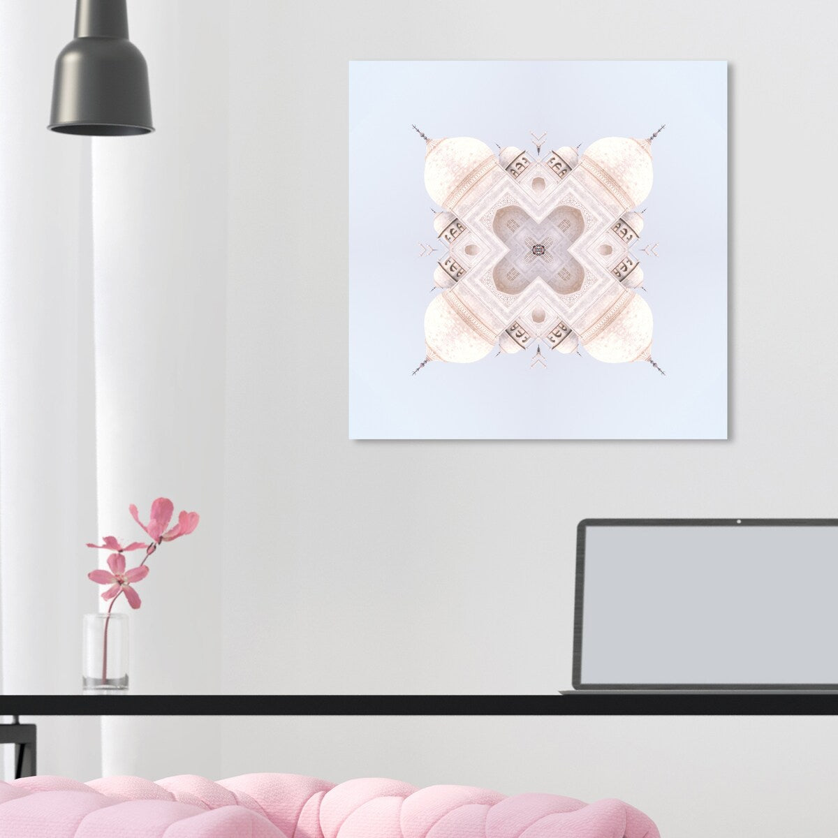 Oliver Gal 'kalei III' Architecture and Buildings Wall Art Canvas Print Asian Buildings - White, Blue
