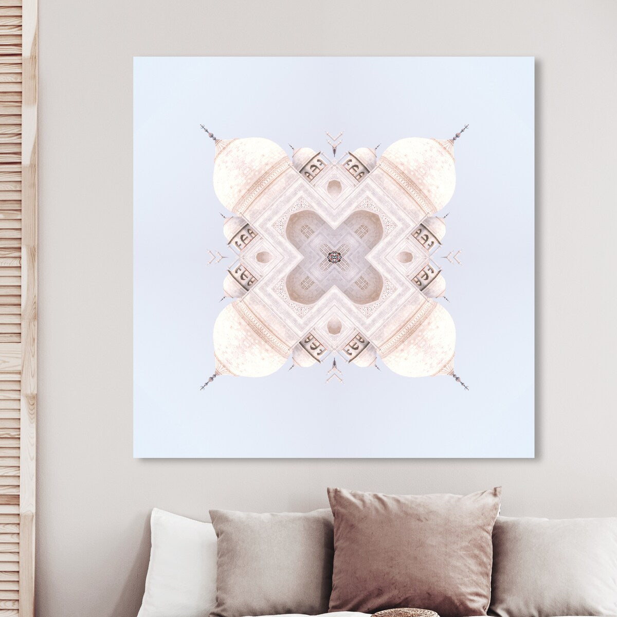 Oliver Gal 'kalei III' Architecture and Buildings Wall Art Canvas Print Asian Buildings - White, Blue