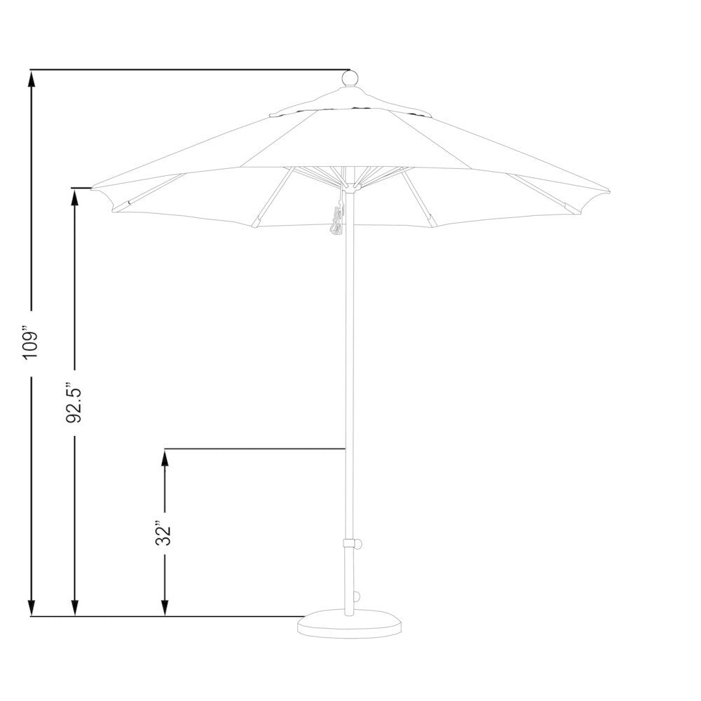 Riviera 9ft Push Lift Fiberglass Round Umbrella by Havenside Home, Base Not Included