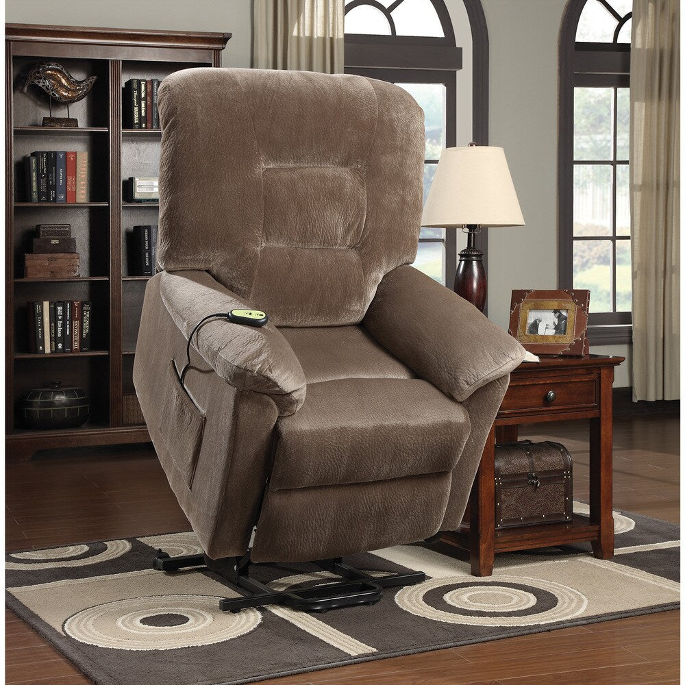 Copper Grove Prescott Brown Velvet Power Lift Recliner
