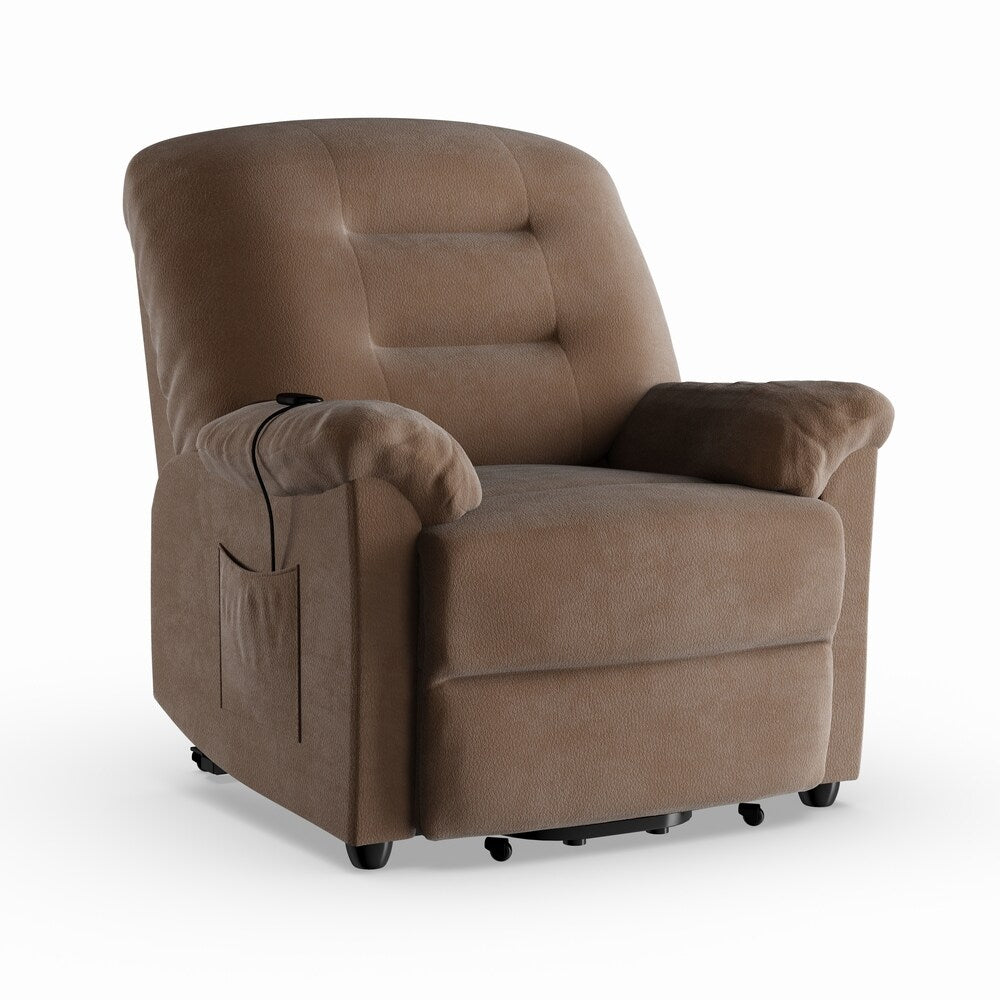 Copper Grove Prescott Brown Velvet Power Lift Recliner