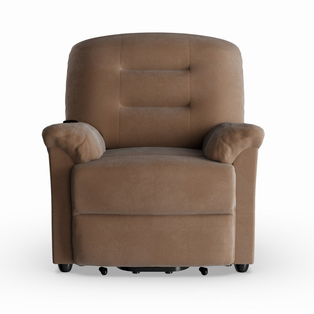 Copper Grove Prescott Brown Velvet Power Lift Recliner