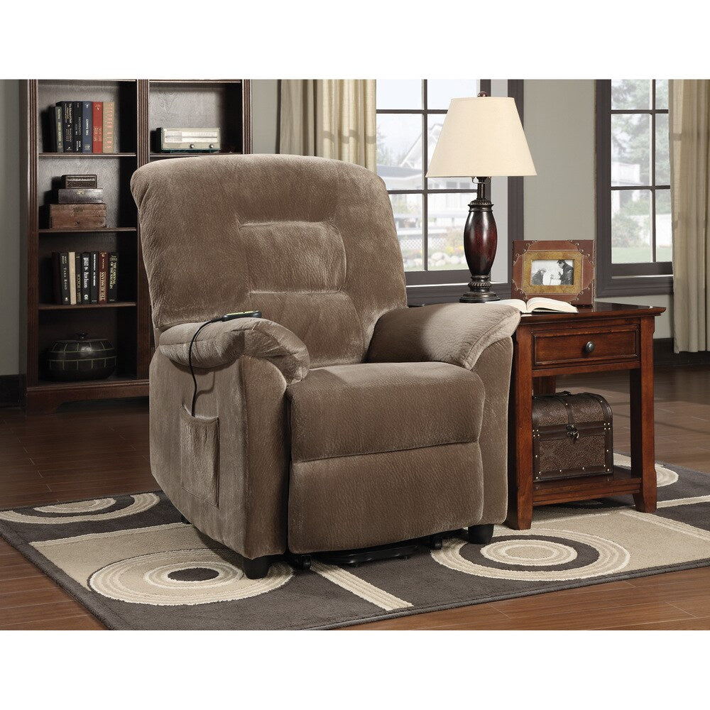 Copper Grove Prescott Brown Velvet Power Lift Recliner