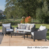 Christopher Knight Home Outdoor Antibes 4-piece Wicker Chat Set with Cushions