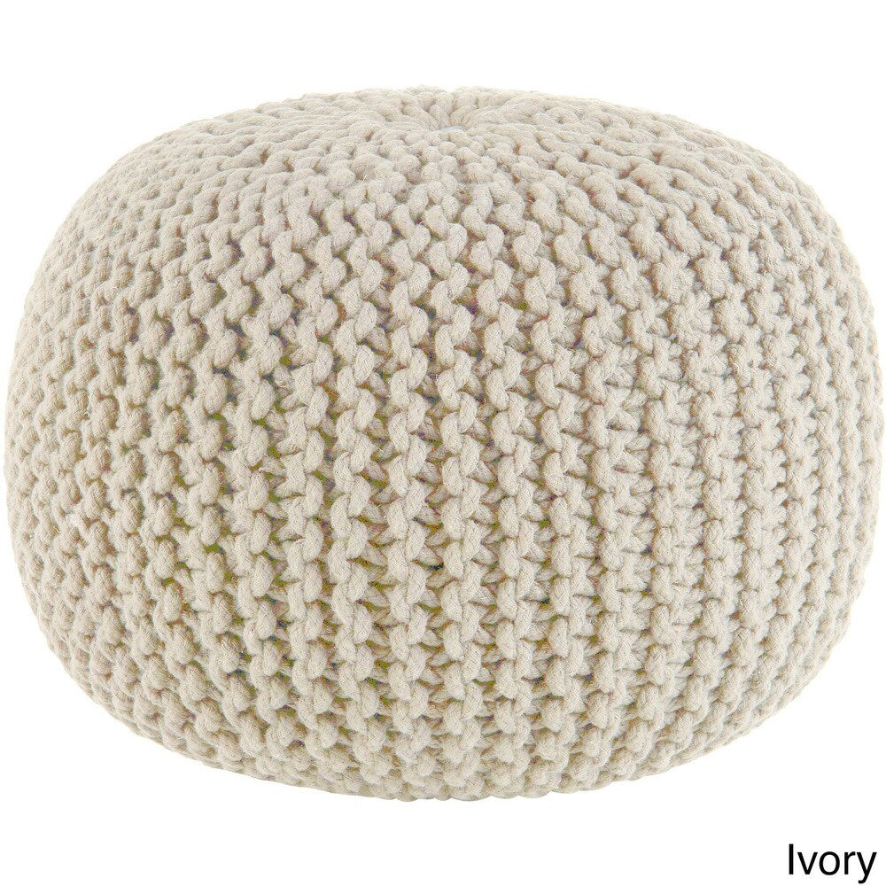 Porch & Den Myers Hand-knitted Cotton Pouf