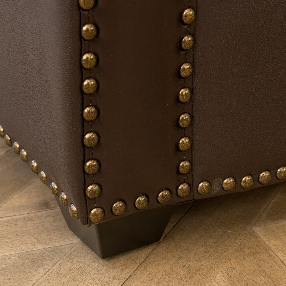 Olivia Brown Leather Sectional Couch by Christopher Knight Home