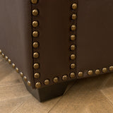 Olivia Brown Leather Sectional Couch by Christopher Knight Home