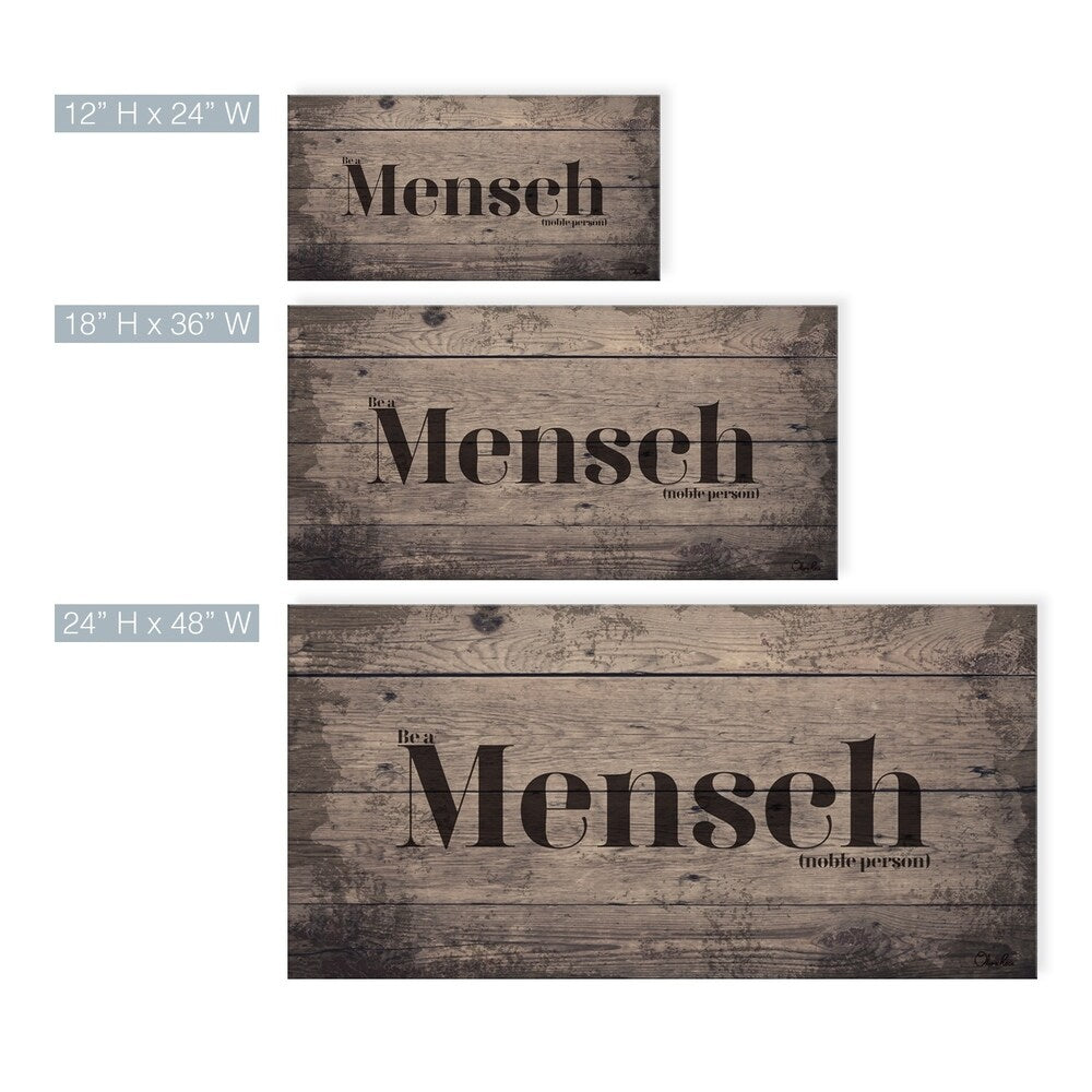 Olivia Rose Inspirational 'Mensch' Wrapped Canvas Textual Wall Art