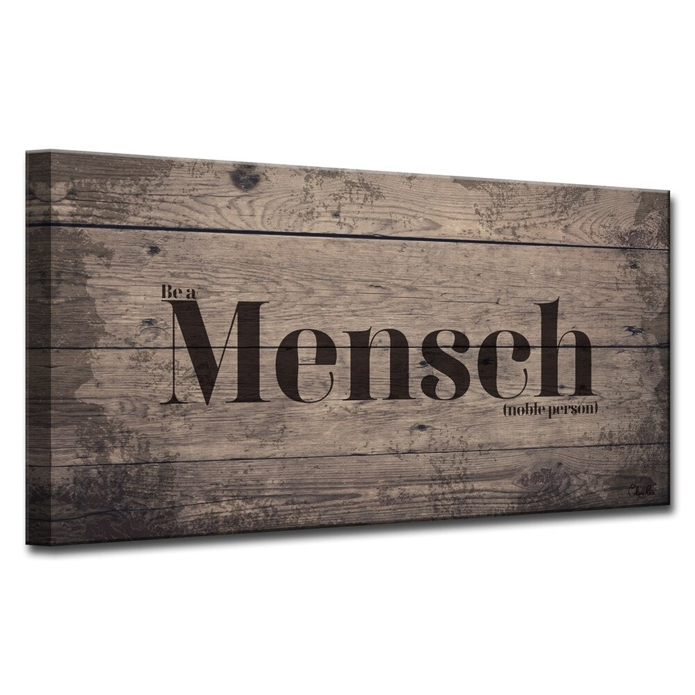 Olivia Rose Inspirational 'Mensch' Wrapped Canvas Textual Wall Art