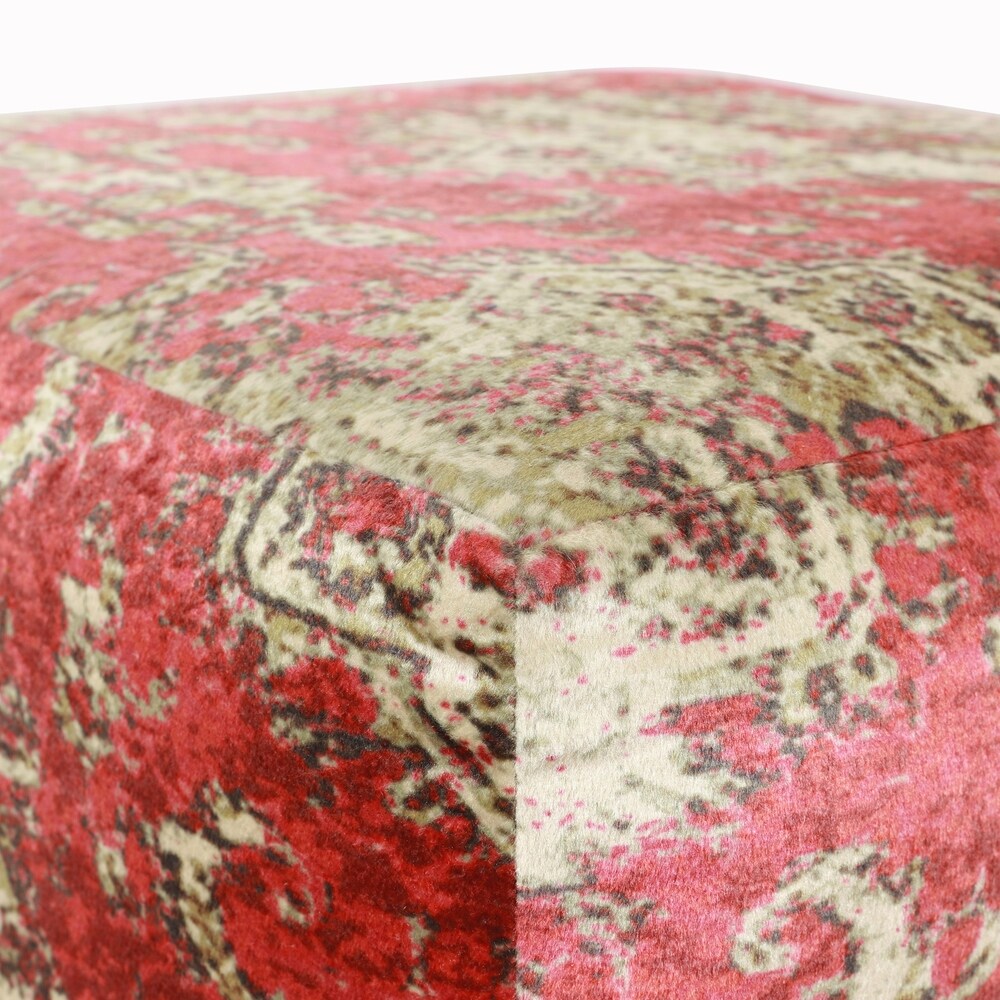 The Curated Nomad Nadina Oriental Pattern Square Pouf Ottoman