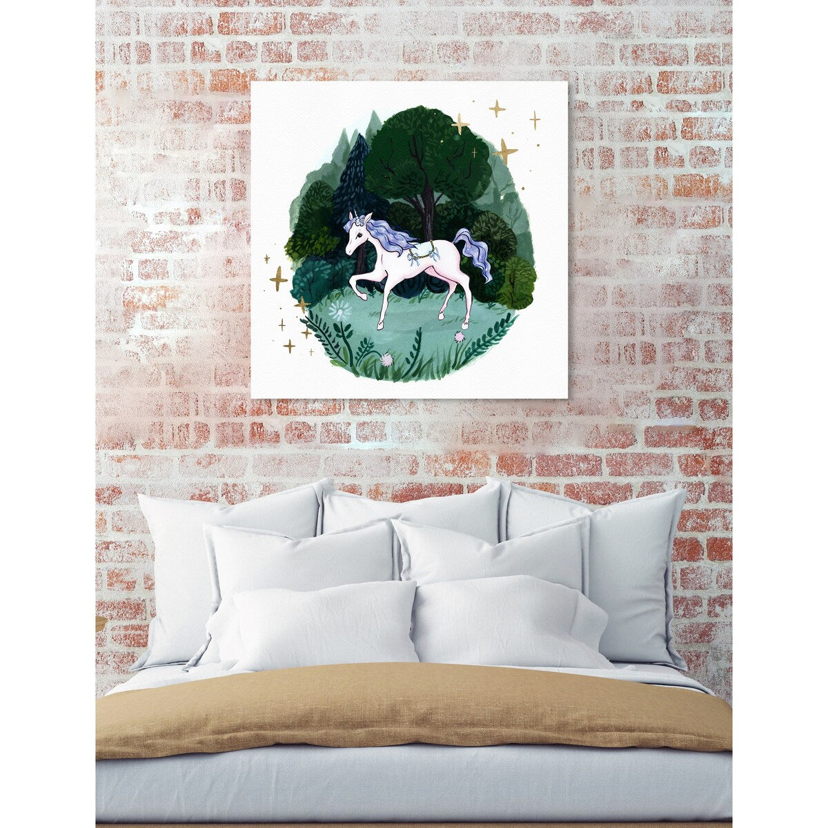 Oliver Gal 'Magical Forest' Fantasy and Sci-Fi Wall Art Canvas Print - Purple, Green