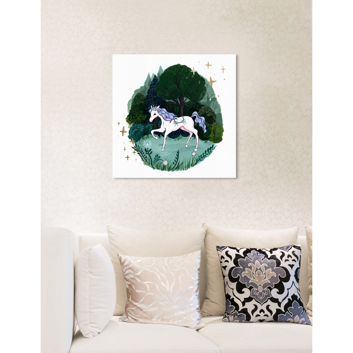 Oliver Gal 'Magical Forest' Fantasy and Sci-Fi Wall Art Canvas Print - Purple, Green