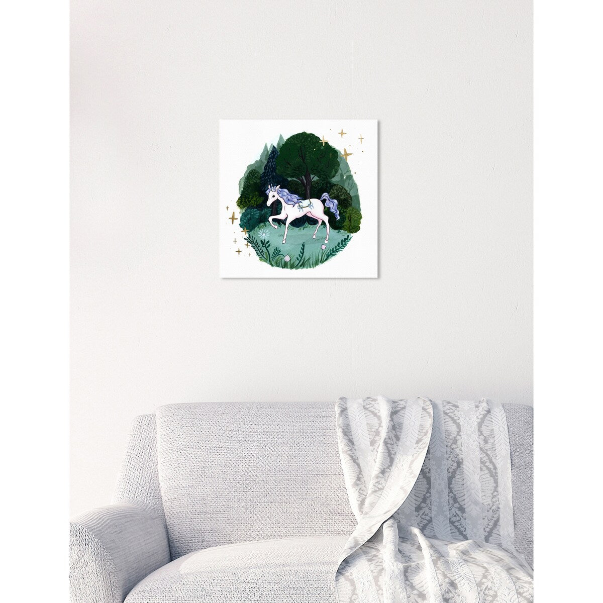 Oliver Gal 'Magical Forest' Fantasy and Sci-Fi Wall Art Canvas Print - Purple, Green