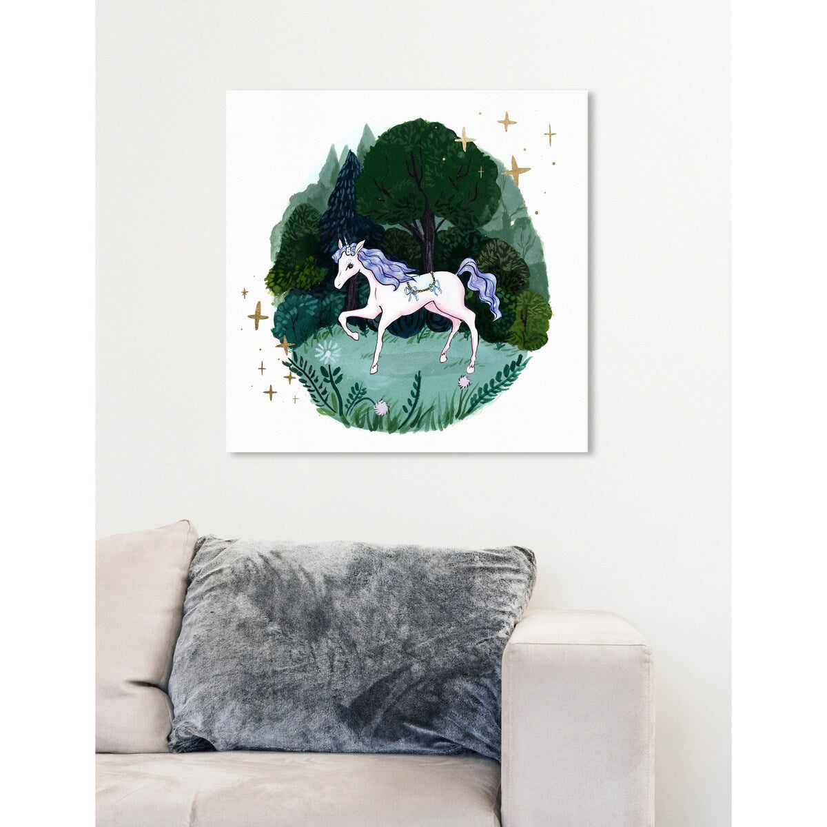 Oliver Gal 'Magical Forest' Fantasy and Sci-Fi Wall Art Canvas Print - Purple, Green