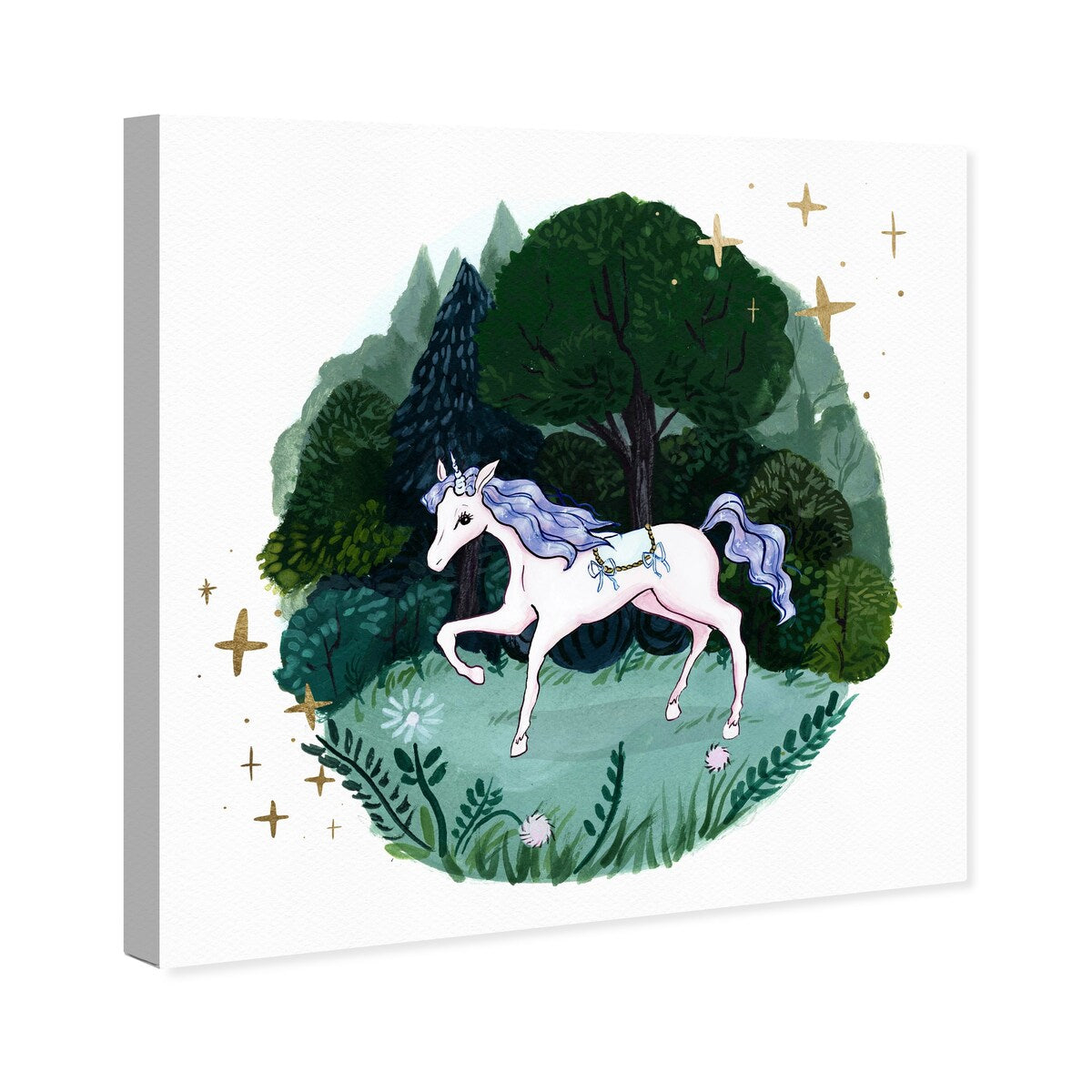 Oliver Gal 'Magical Forest' Fantasy and Sci-Fi Wall Art Canvas Print - Purple, Green