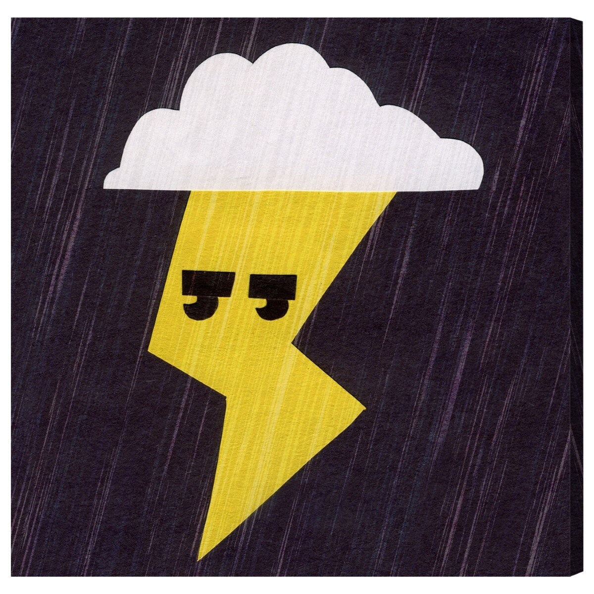 Oliver Gal 'Thunder Lightning' Nature and Landscape Wall Art Canvas Print - Yellow, White