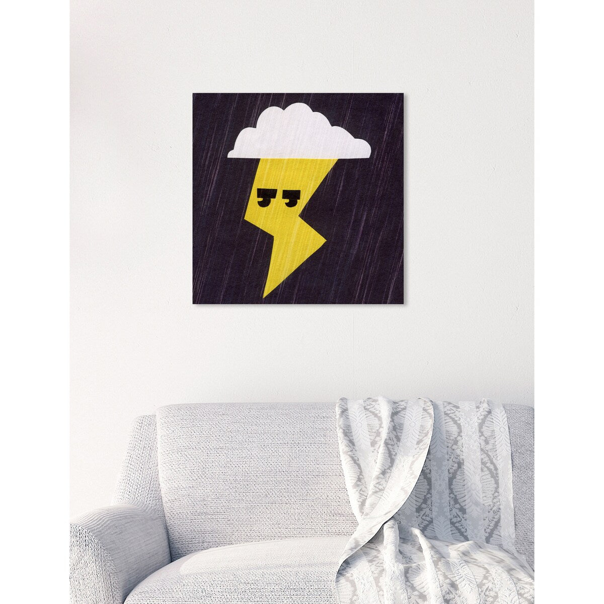 Oliver Gal 'Thunder Lightning' Nature and Landscape Wall Art Canvas Print - Yellow, White
