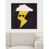 Oliver Gal 'Thunder Lightning' Nature and Landscape Wall Art Canvas Print - Yellow, White