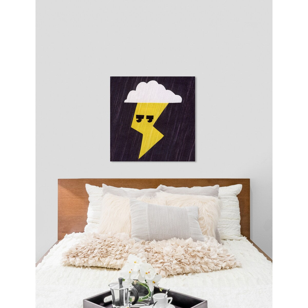 Oliver Gal 'Thunder Lightning' Nature and Landscape Wall Art Canvas Print - Yellow, White