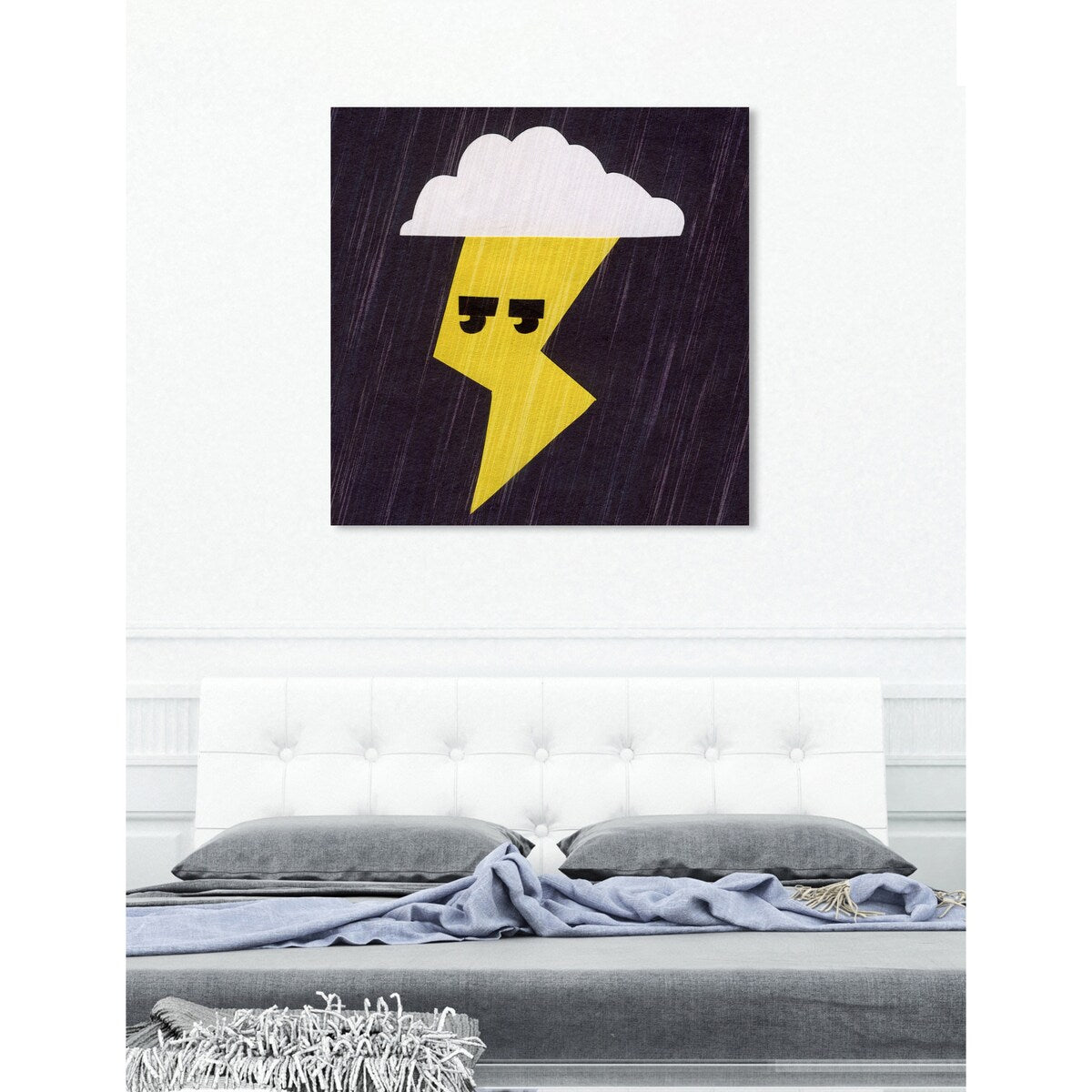 Oliver Gal 'Thunder Lightning' Nature and Landscape Wall Art Canvas Print - Yellow, White