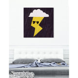 Oliver Gal 'Thunder Lightning' Nature and Landscape Wall Art Canvas Print - Yellow, White