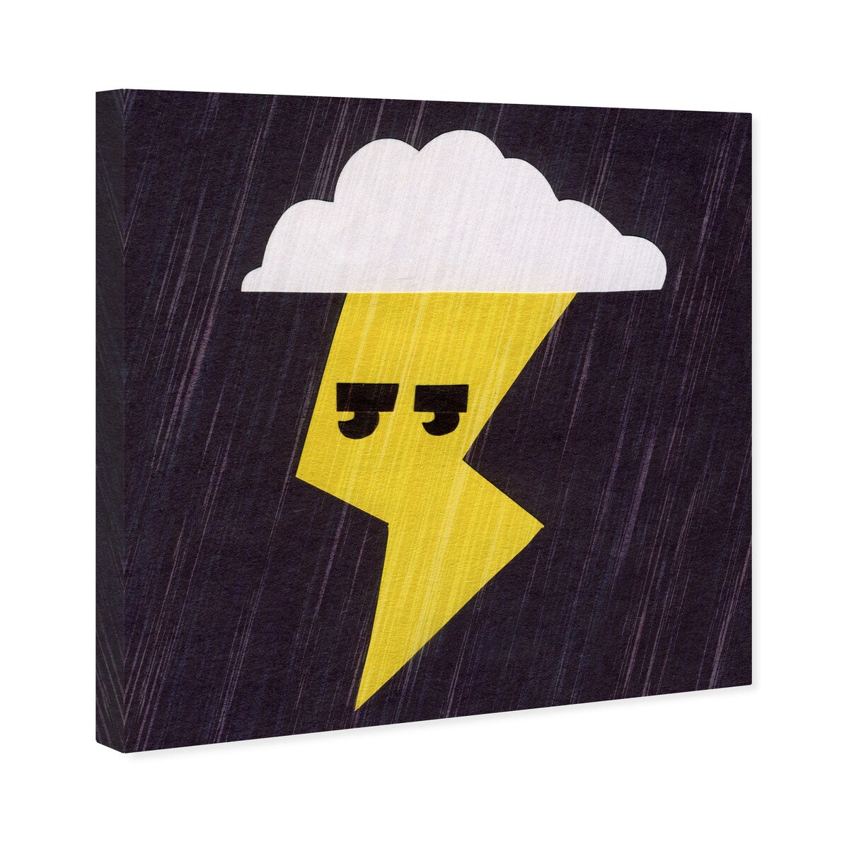 Oliver Gal 'Thunder Lightning' Nature and Landscape Wall Art Canvas Print - Yellow, White