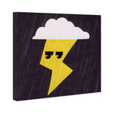Oliver Gal 'Thunder Lightning' Nature and Landscape Wall Art Canvas Print - Yellow, White