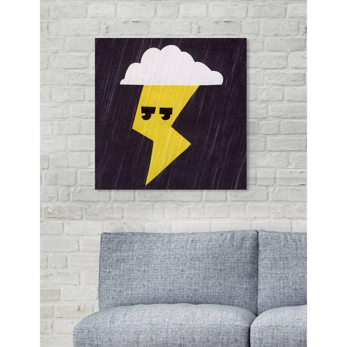 Oliver Gal 'Thunder Lightning' Nature and Landscape Wall Art Canvas Print - Yellow, White