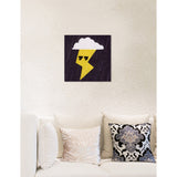 Oliver Gal 'Thunder Lightning' Nature and Landscape Wall Art Canvas Print - Yellow, White