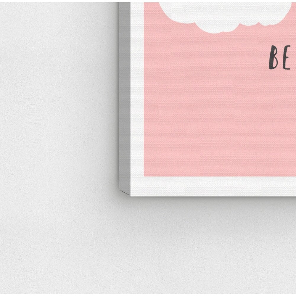 Oliver Gal 'Be Happy Rainbow' Typography and Quotes Wall Art Canvas Print - Pink, Purple
