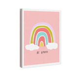 Oliver Gal 'Be Happy Rainbow' Typography and Quotes Wall Art Canvas Print - Pink, Purple