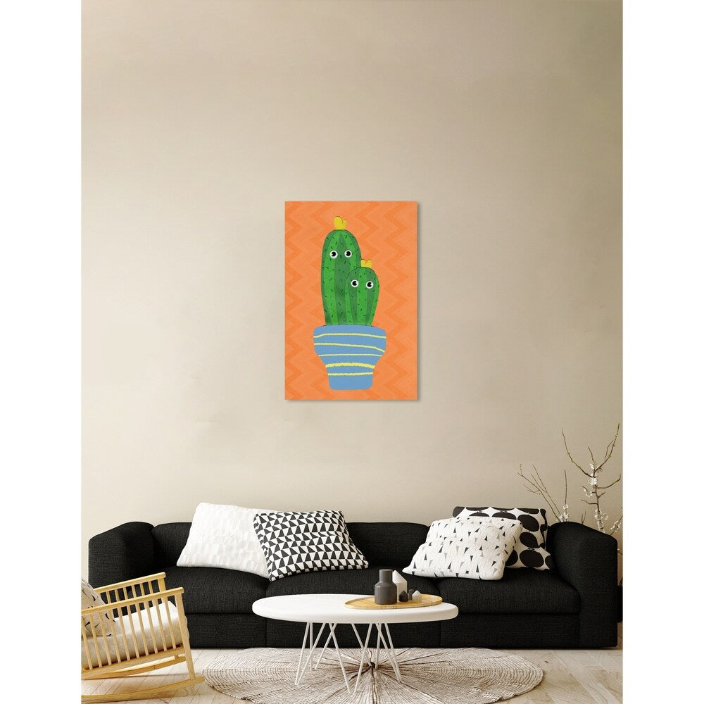 Oliver Gal 'Stuck Together' Floral and Botanical Wall Art Canvas Print - Orange, Green
