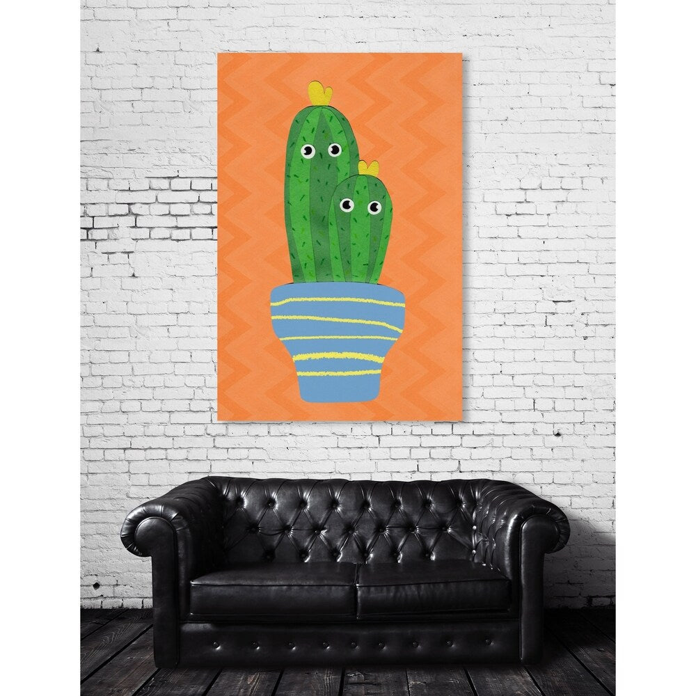 Oliver Gal 'Stuck Together' Floral and Botanical Wall Art Canvas Print - Orange, Green