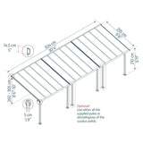 Olympia 10 ft. Gray/Bronze Aluminum Patio Cover