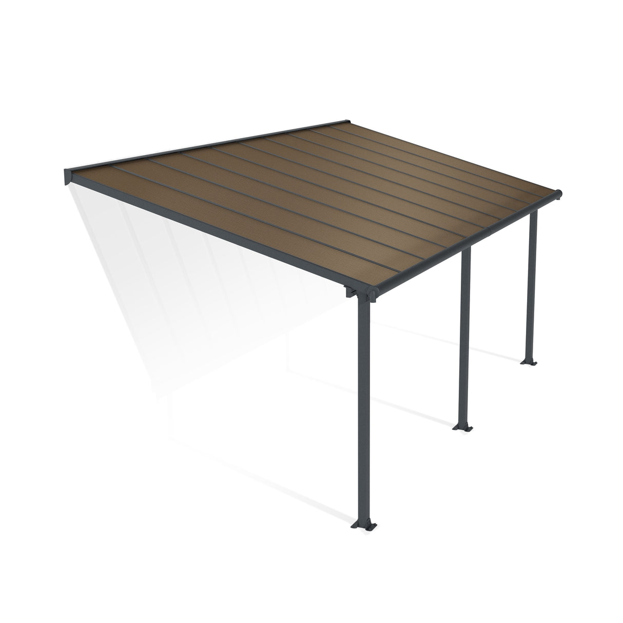 Olympia 10 ft. Gray/Bronze Aluminum Patio Cover