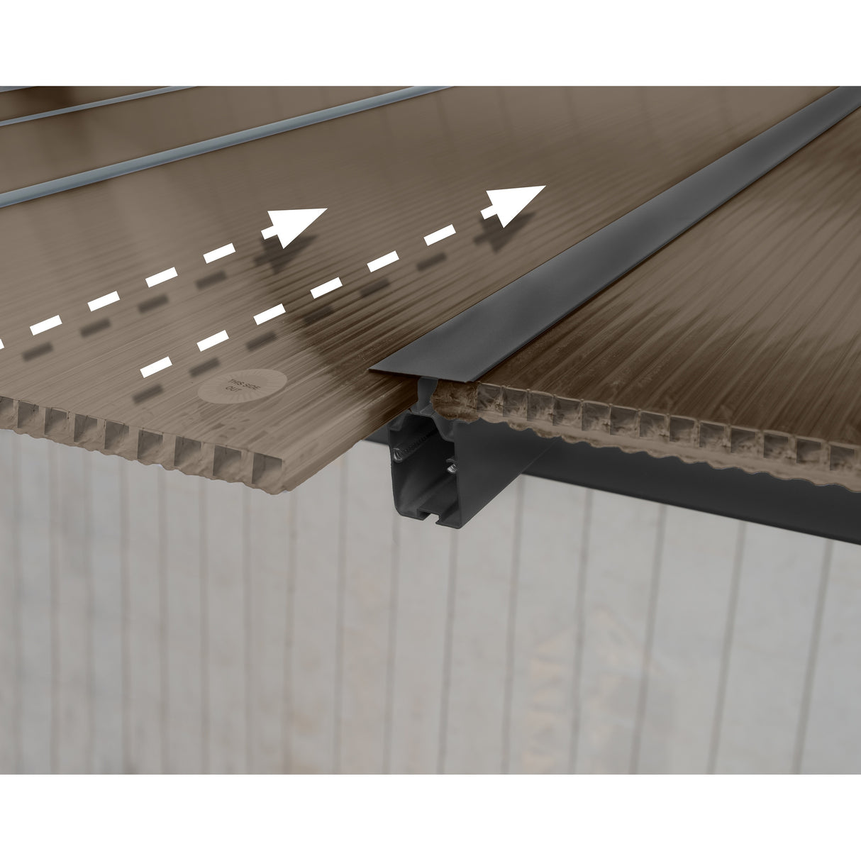 Olympia 10 ft. Gray/Bronze Aluminum Patio Cover