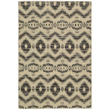 Rug Squared Olympia Beige Black Graphic Area Rug - 3'9" x 5'9"