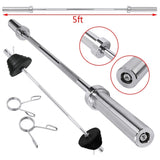 Olympic Barbell 5-Foot Barbell 176LB Capacity, 2 Inch Weightlifting Barbell, Weights Lifting Power Lifting (Silver)
