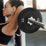 Olympic Weight Plates 15LB Plates Standard 2" Exercise Weights Weightlifting and Bodybuilding, Solid Iron Weight Plates - Clear